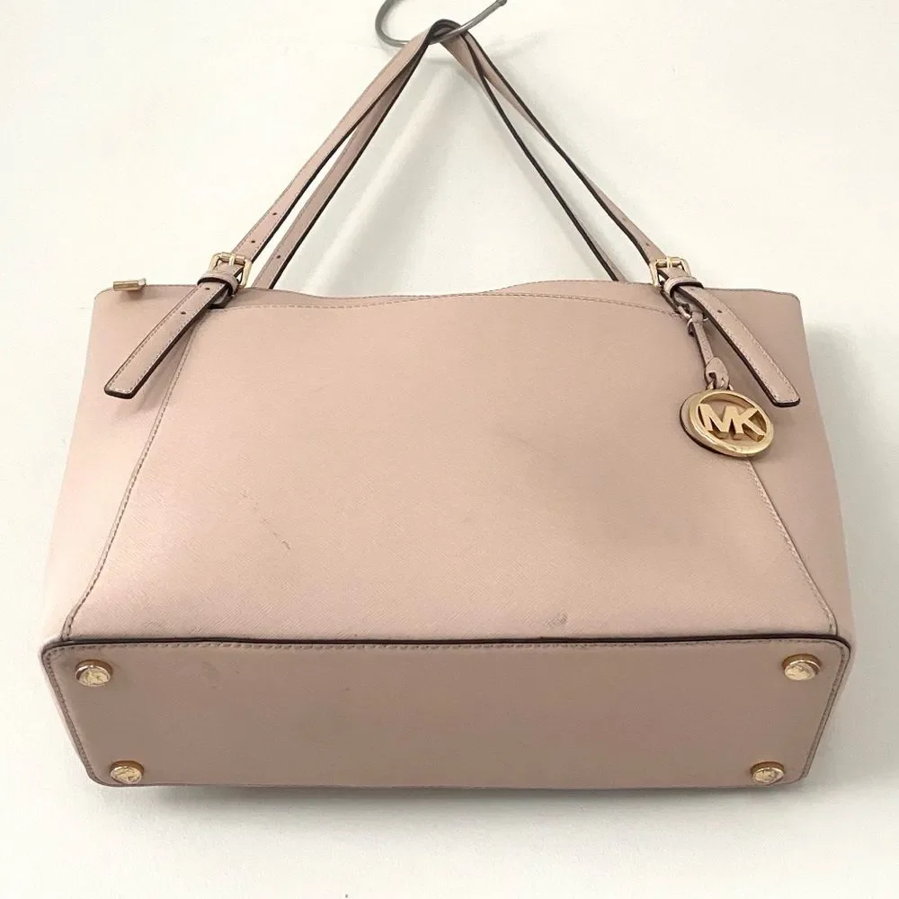 Michael Kors Voyager Large Saffiano Leather Top-Zip Tote Bag light pink/blush